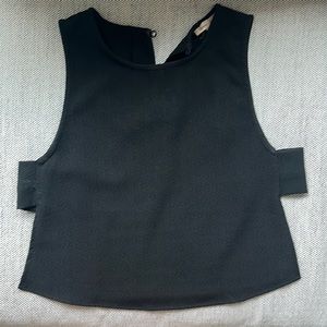 Black crop top with side cutouts
